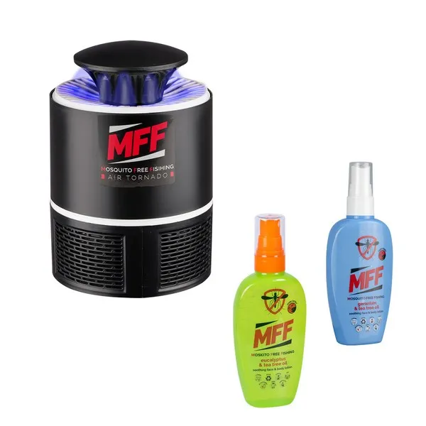 NextFish - Horgász webshop és horgászbolt - MFF AIR TORNADO SZÚNYOGÍRTÓ LÁMPA + 2DB MFF SZÚNYOGRIASZTÓ SPRAY