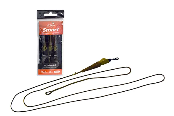 NextFish - Horgász webshop és horgászbolt - CARP EXPERT ELŐKÖTÖTT LEADCORE SZERELÉK GYORSKAPOCCSAL BARNA 3 DB/CSOMAG