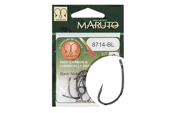 NextFish - Horgász webshop és horgászbolt - MARUTO HOROG 8714BL CARP HOOKS HC T.D.E.5° BARBLESS  BLACK NICKEL 4