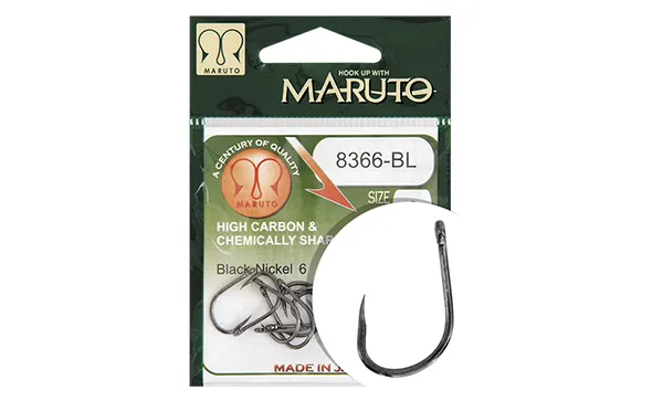 NextFish - Horgász webshop és horgászbolt - MARUTO HOROG 8366BL CARP HOOKS BARBLESS STRAIGHT EYE FORGED REVERSED RINGED HC  BLACK NICKEL 10