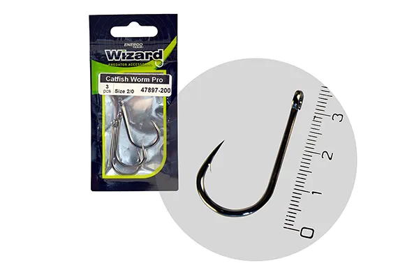 NextFish - Horgász webshop és horgászbolt - WIZARD CATFISH WORM PRO 2/0 3DB/CSOMAG