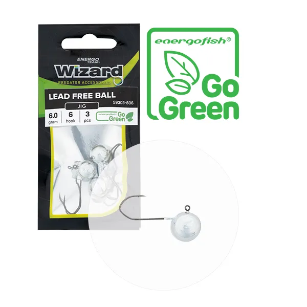 NextFish - Horgász webshop és horgászbolt - WIZARD TWISTERFEJ GO GREEN 1/0 6G 3DB/CS