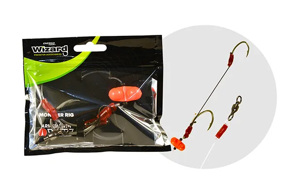 NextFish - Horgász webshop és horgászbolt - WIZARD MONSTER SURFACE LIVEBAIT DOUBLE MONOBRAID RIG 9/0+11/0 ROUND