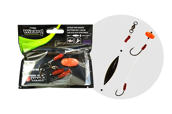 NextFish - Horgász webshop és horgászbolt - WIZARD MONSTER UPOSE PRO MONO BOTTOM RIG 30G 9/0+11/0 ROUND