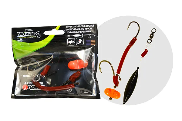 NextFish - Horgász webshop és horgászbolt - WIZARD MONSTER RIVER UPOSE PRO DOUBLE MONOBRAID RIG 30G 9/0+11/0 ROUND