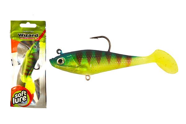 NextFish - Horgász webshop és horgászbolt - WIZARD SWIMBAIT - PADDLE LONG - 3 INCH – GREEN-REDTIGER