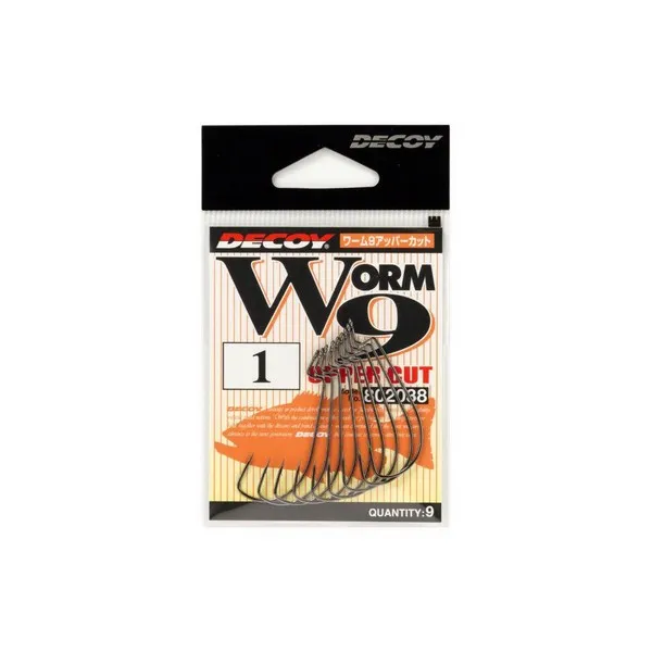 NextFish - Horgász webshop és horgászbolt - DECOY WORM9 UPPERCUT #1 NS BLACK 9PCS/BAG