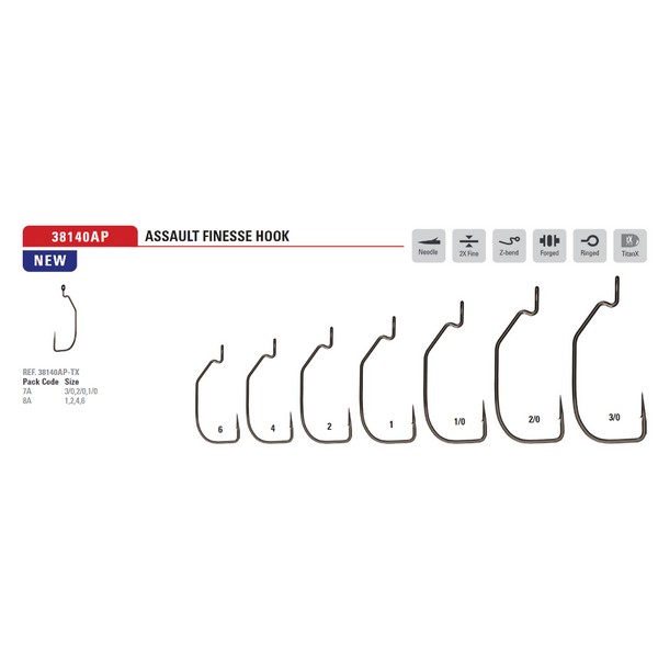 NextFish - Horgász webshop és horgászbolt - MUSTAD ASSAULT FINESSE TITANX 1 8DB/CS