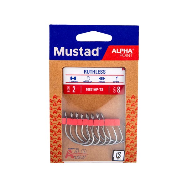 NextFish - Horgász webshop és horgászbolt - MUSTAD RUTHLESS EYED, 2/0 6DB/CSOMAG