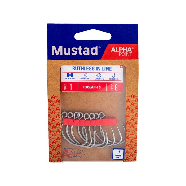 NextFish - Horgász webshop és horgászbolt - MUSTAD RUTHLESS IN-LINE TITAN STEEL 1 10DB/CSOMAG