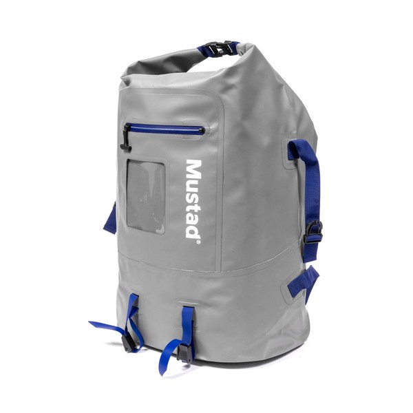 NextFish - Horgász webshop és horgászbolt - MUSTAD DAYBREAK DRY ROLL-UP BACK PACK 40L GRAY/BLUE