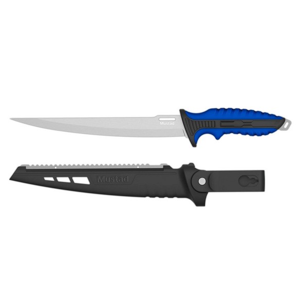 NextFish - Horgász webshop és horgászbolt - MUSTAD 9" 4116 STAINLESS STEEL STIFF FILLET KNIFE - POLISHED BLADE FINISH BLUE