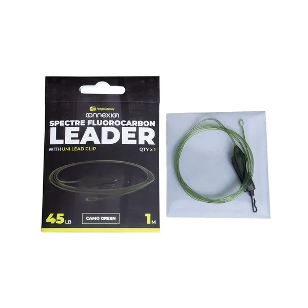 NextFish - Horgász webshop és horgászbolt - RIDGEMONKEY SPECTRE FLUOROCARBON UNI LEAD CLIP LEADER - CAMO GREEN BOJLIS SZERELÉK