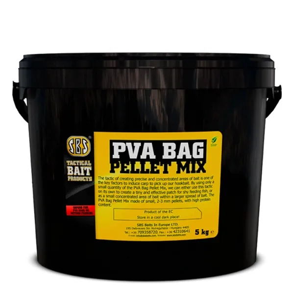 NextFish - Horgász webshop és horgászbolt - SBS PVA BAG PELLET MIX BLACK NATURAL 500 G