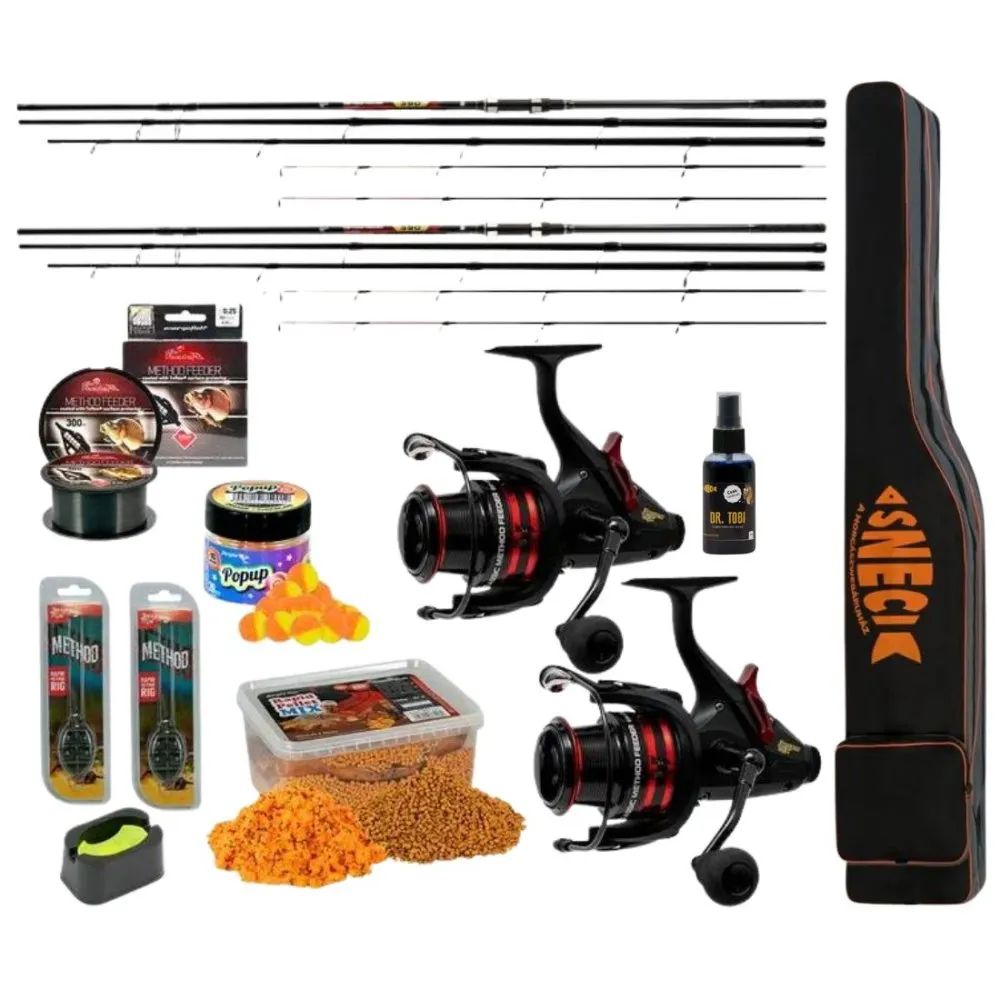 NextFish - Horgász webshop és horgászbolt - Benzár Classic Dupla Method 360 és 390 cm szett Sneci botzsákkal és szájfertőtlenítővel