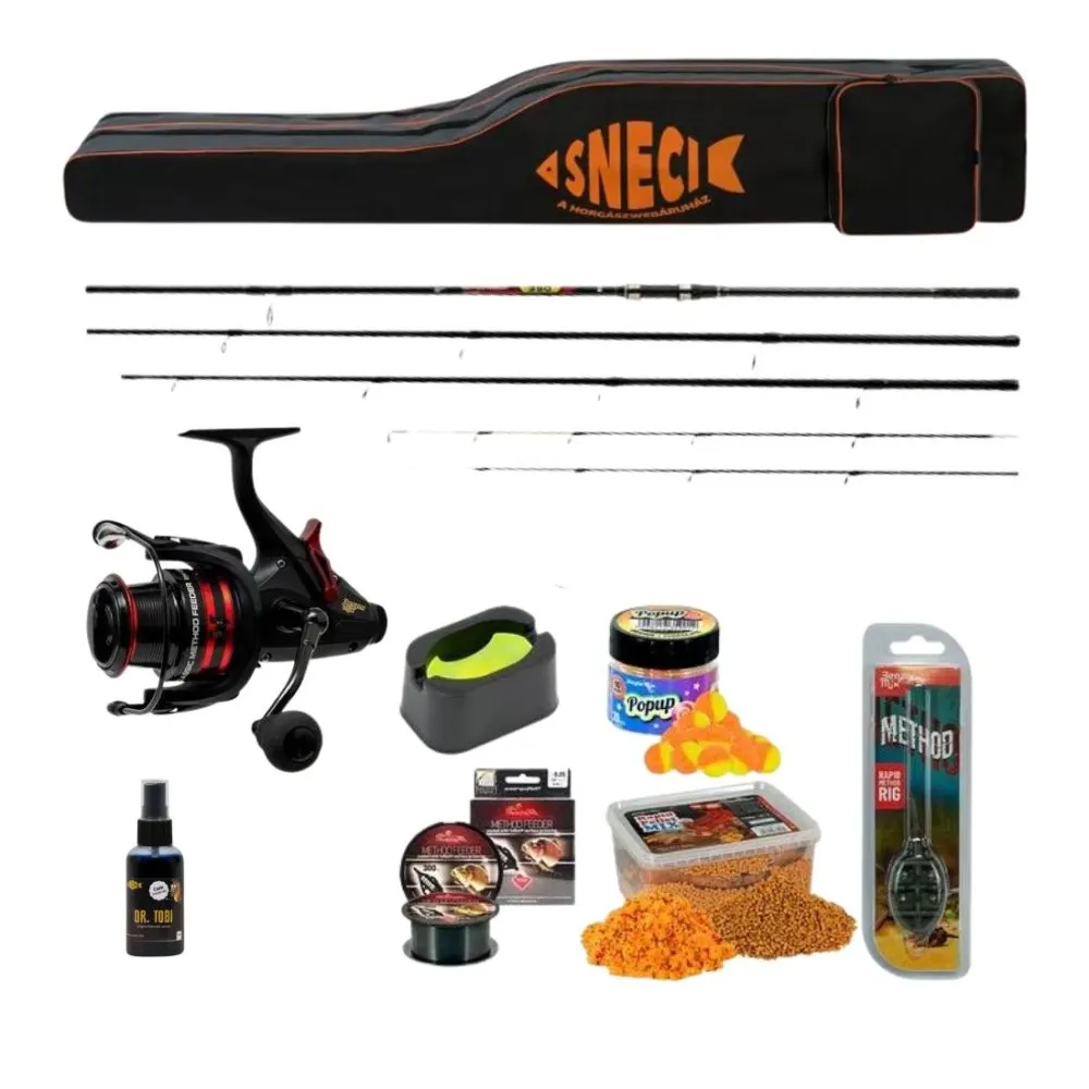 NextFish - Horgász webshop és horgászbolt - BENZAR MIX CLASSIC METHOD 360 cm feeder szett Sneci botzsákkal és szájfertőtlenítővel