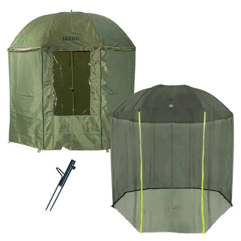 NextFish - Horgász webshop és horgászbolt - JAXON UMBRELLA SHELTER 250cm horgász ernyő szúnyoghálóval