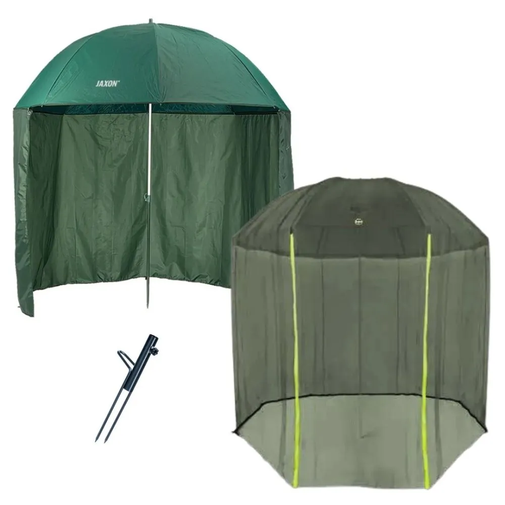 NextFish - Horgász webshop és horgászbolt - JAXON UMBRELLA WITH COVER 250cm horgász ernyő szúnyoghálóval