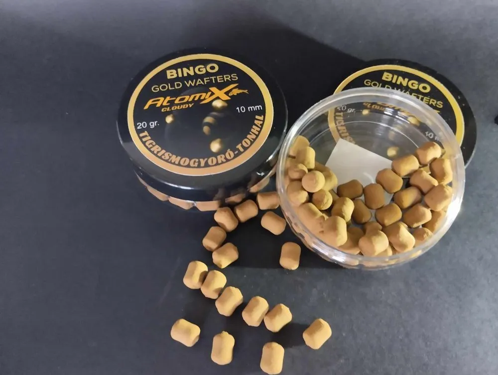 NextFish - Horgász webshop és horgászbolt - ATOMIX 20G 10MM BINGÓ GOLD WAFTERS TIGRISMOGYORÓ-TONHAL