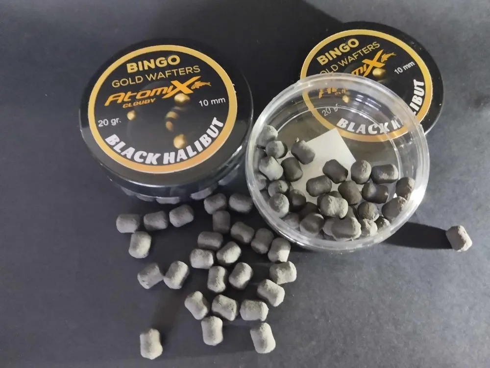 NextFish - Horgász webshop és horgászbolt - ATOMIX 20G 10MM BINGÓ GOLD WAFTERS BLACK HALIBUT