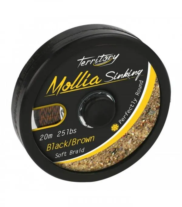 NextFish - Horgász webshop és horgászbolt - Mikado Mollia Hooklink Black/Brown bojlis Fonott előke 20m 25lbs