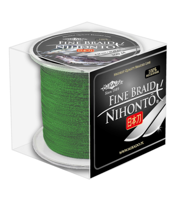 NextFish - Horgász webshop és horgászbolt - Mikado Nihonto Fine Braid Zöld 0.10mm 300m fonott zsinór