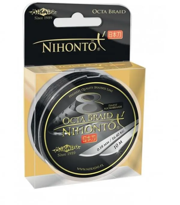 NextFish - Horgász webshop és horgászbolt - Mikado Nihonto Octa Braid Fekete 0,10mm 150m fonott zsinór