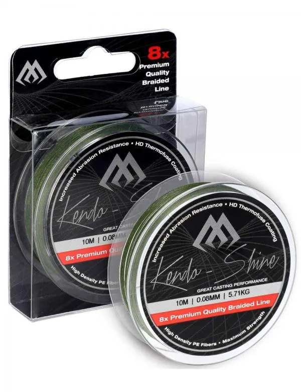 NextFish - Horgász webshop és horgászbolt - Mikado Kendo Shine Green 0.10mm 10m Fonott Előkezsinór