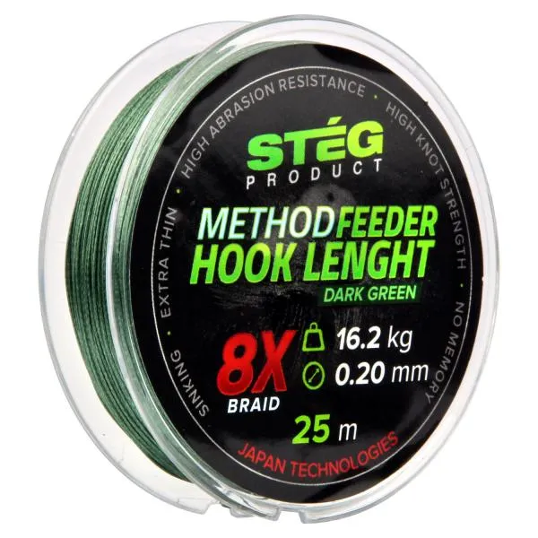 NextFish - Horgász webshop és horgászbolt - Stég Method Feeder fonott  előkezsinór 0.10mm 25LB 25m