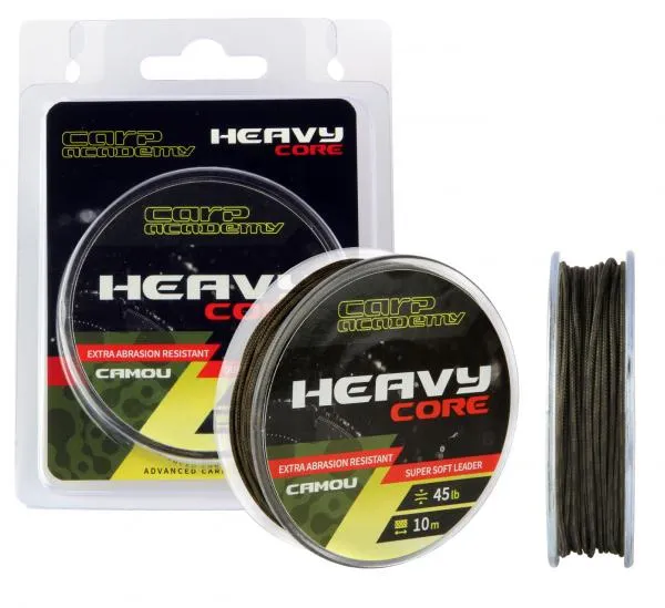 NextFish - Horgász webshop és horgászbolt - Carp Academy Heavy Core ólombetétes előkezsinór 10m 65Lb Camo