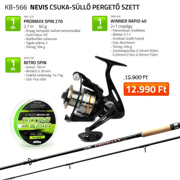 NextFish - Horgász webshop és horgászbolt - Csuka-Süllő Pergető szett 1901-270+ 2309-340+ 3235-016