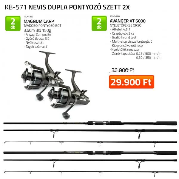 NextFish - Horgász webshop és horgászbolt - Dupla Pontyozó szett  2x 1226-363+ 2x 2290-260