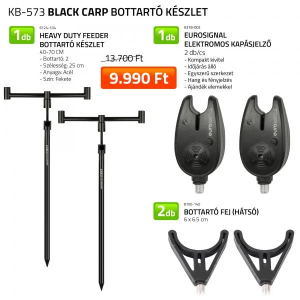 NextFish - Horgász webshop és horgászbolt - Black Carp Bottartó készlet  6124-104+ 6318-002+ 2x 8100-140