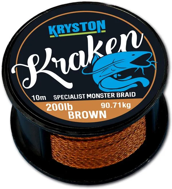 NextFish - Horgász webshop és horgászbolt - Kryston Kraken Monster Braid 200Lbs 10m Brown fonott előkezsinór