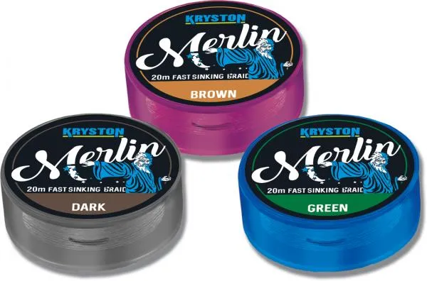 NextFish - Horgász webshop és horgászbolt - Kryston Merlin Fast Sinking Supple Braid  25Lbs 20m Green fonott előkezsinór