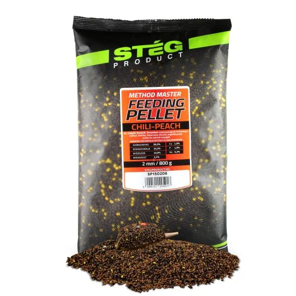 NextFish - Horgász webshop és horgászbolt - Stég Feeding Pellet 2mm Chili-Peach 800g