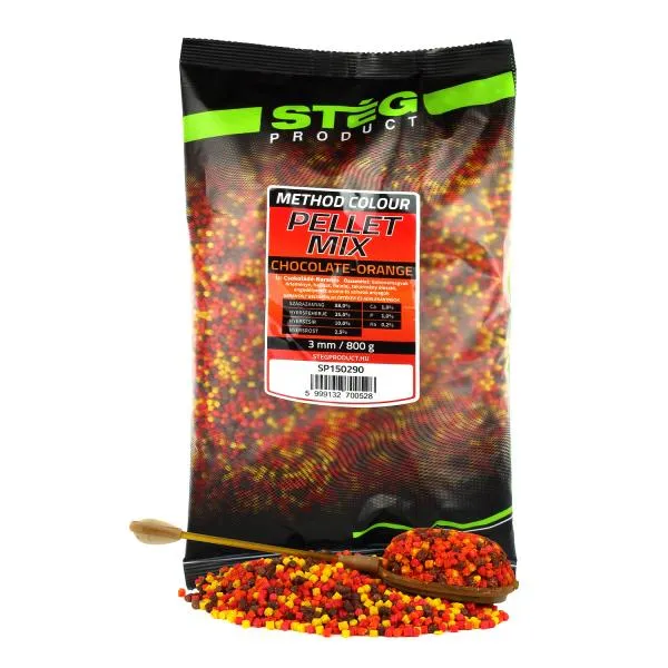 NextFish - Horgász webshop és horgászbolt - Stég Pellet Mix 800g 3mm Csoki-Narancs