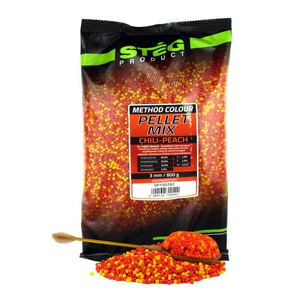 NextFish - Horgász webshop és horgászbolt - Stég Pellet Mix 800g 3mm Chili-Peach