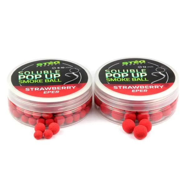 NextFish - Horgász webshop és horgászbolt - Stég Product Soluble Pop Up Smoke Ball 12mm Strawberry 25g