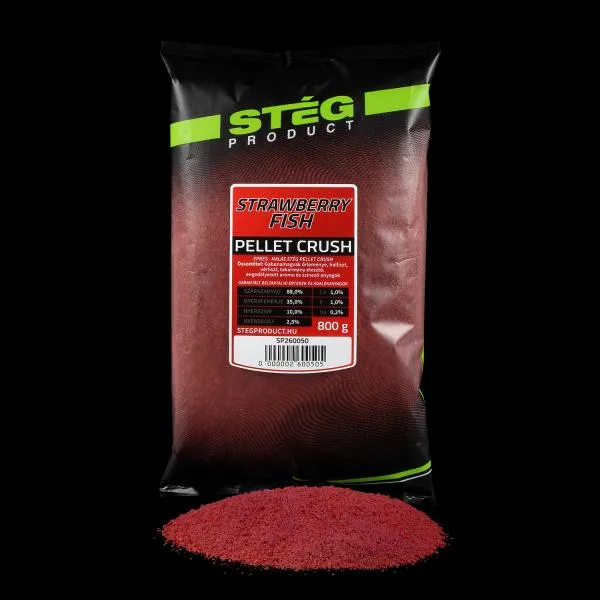 NextFish - Horgász webshop és horgászbolt - STÉG Pellet Crush - Strawberry-fish 800 g etetőanyag 