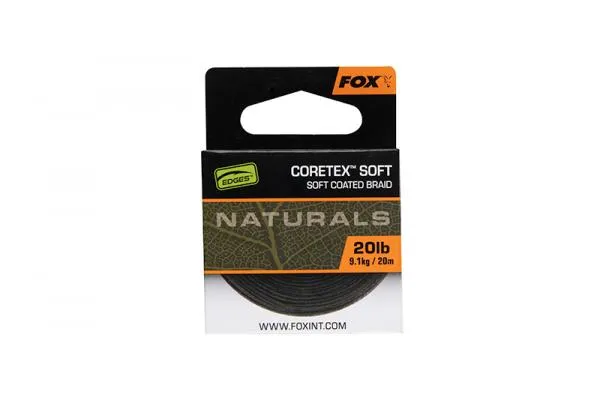 NextFish - Horgász webshop és horgászbolt - Fox Naturals Coretex Soft x 20 20lb/9.1kg Fonott előkezsinór