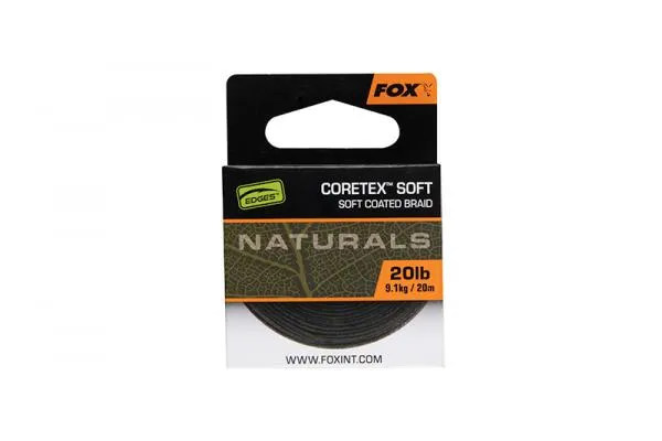 NextFish - Horgász webshop és horgászbolt - Fox Naturals Coretex Soft x 20M 25lb/11.3kg Fonott előkezsinór