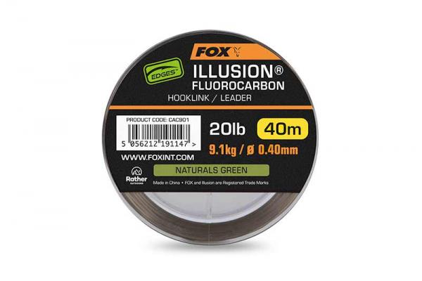 NextFish - Horgász webshop és horgászbolt - Edges Illusion Fluorocarbon 20lb 9.1kg (0.40mm) x 40m - Naturals Green