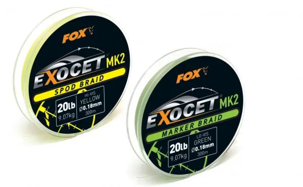 NextFish - Horgász webshop és horgászbolt - Exocet® MK2 Spod & Marker Braid - 0.18mm/20lb x300m MARKER -Green fonott zsinór