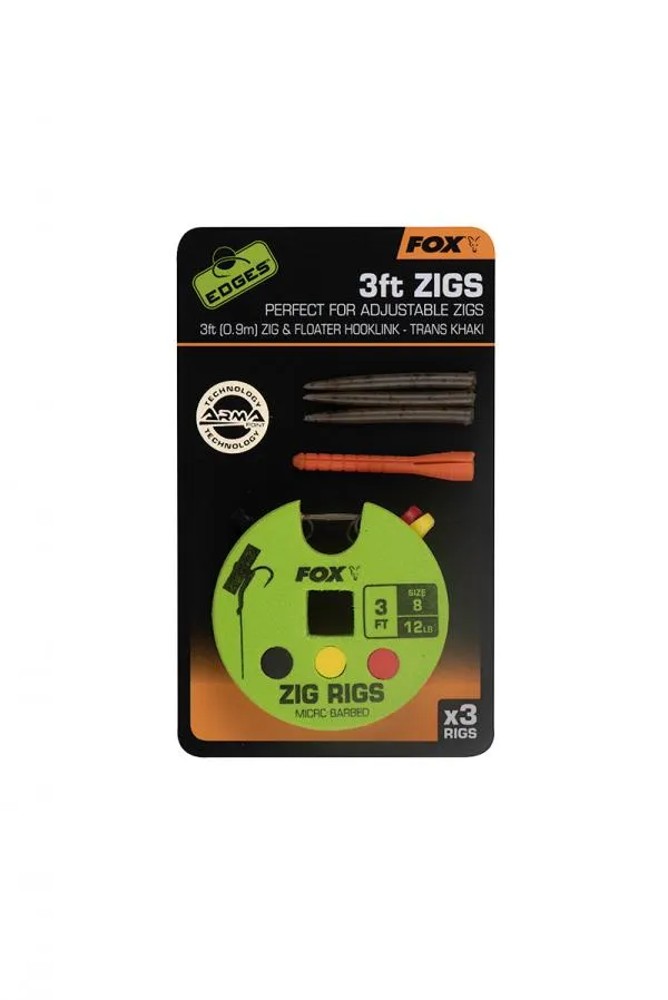 NextFish - Horgász webshop és horgászbolt - Fox Edges Zig Rig 8 - 12lb 3ft x 3 szerelék