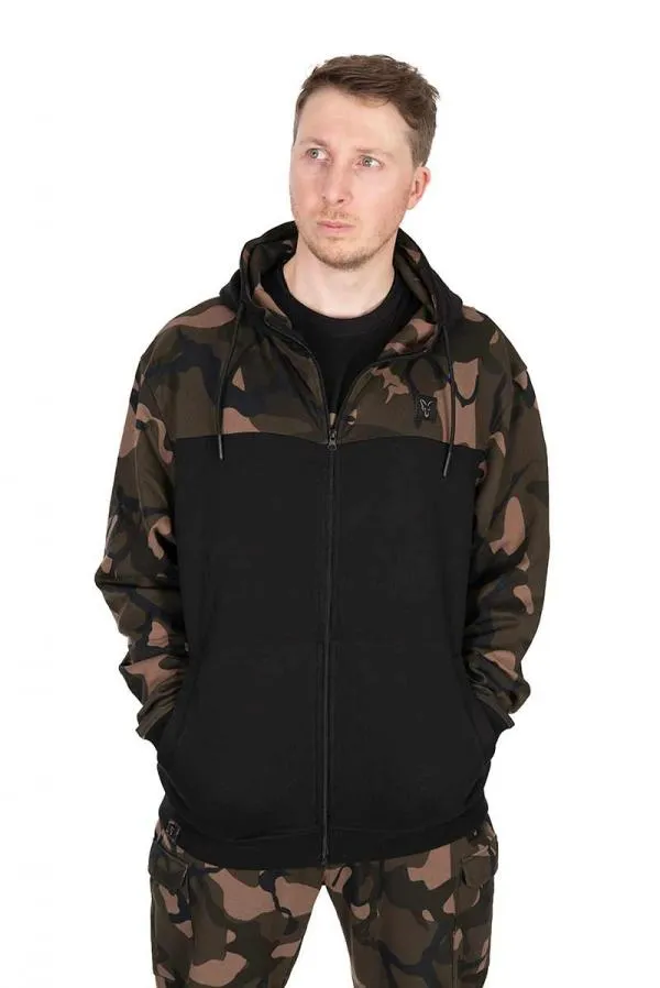 NextFish - Horgász webshop és horgászbolt - LW BLack / Camo Split Zip Hoody SMALL