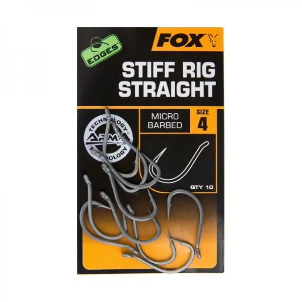 NextFish - Horgász webshop és horgászbolt - FOX EDGES Stiff Rig Straight - Size 4 horog