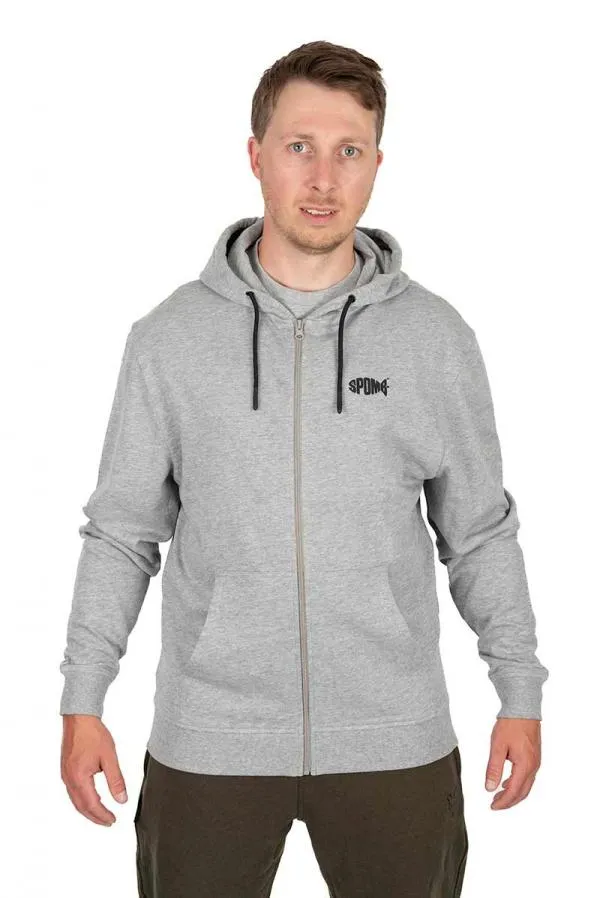 NextFish - Horgász webshop és horgászbolt - Fox Spomb Grey Hoodie full Zip SMALL cipzáras, kapucnis pulóver