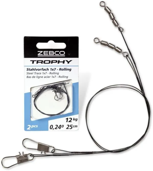 NextFish - Horgász webshop és horgászbolt - Zebco Trophy drótelőke 1x7 - forgóval 25cm 6kg 2darab