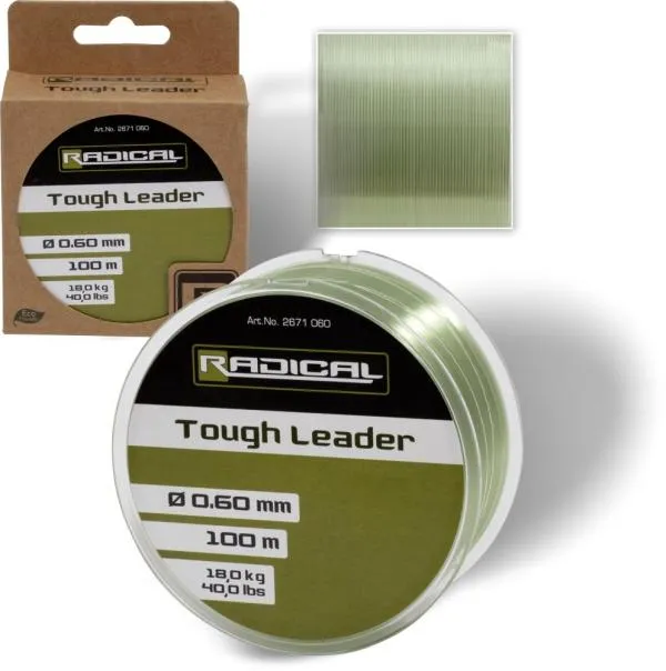 NextFish - Horgász webshop és horgászbolt - Radical ? 0,50mm Tough Leader H: 100m 13,6kg / 30lbs világos zöld